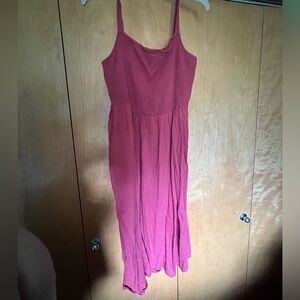 Old Navy smocked red midi dress